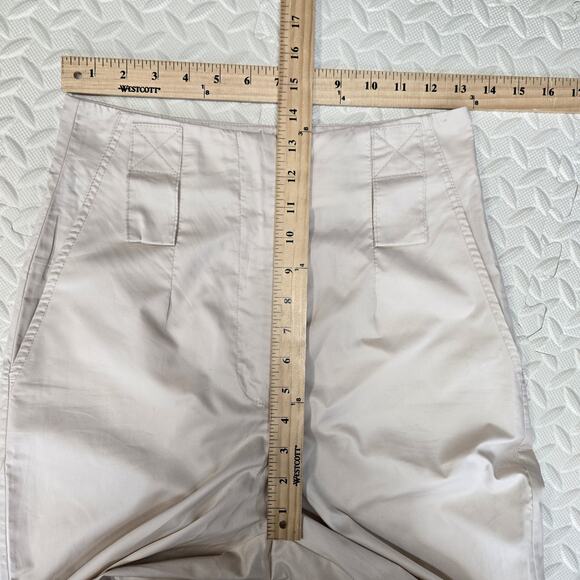 Kaos Straight Leg Pants 26" Waist Ultra High Rise Cropped Pale Pink Cotton Italy - Picture 8 of 10